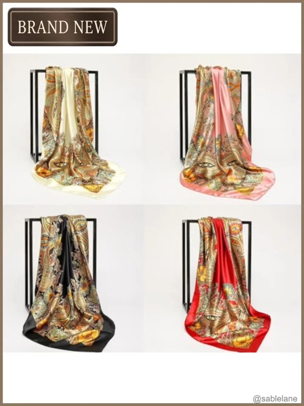 Satin Scarf for Women Large Square Head Wrap Hair Scarf